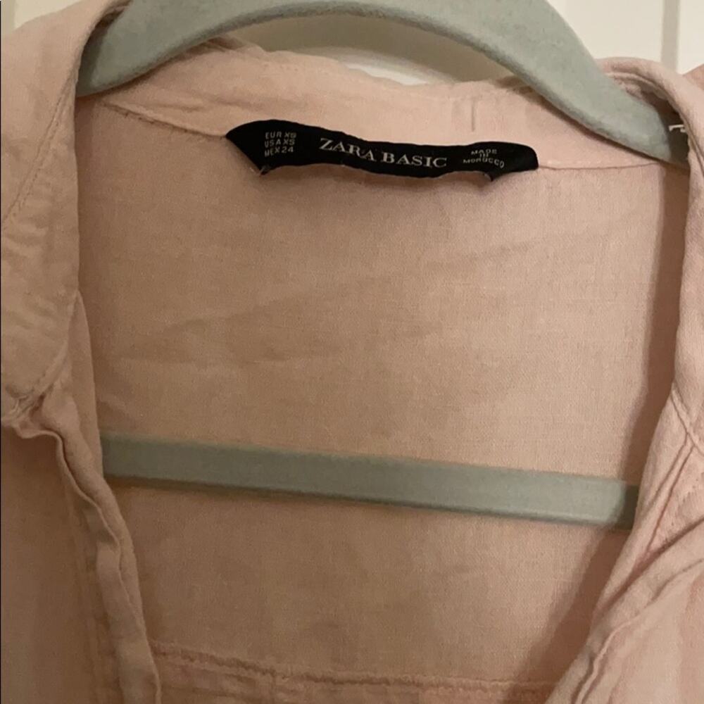 Zara Basic Pink Tunic With Buttons Collar Size Xs - image 6